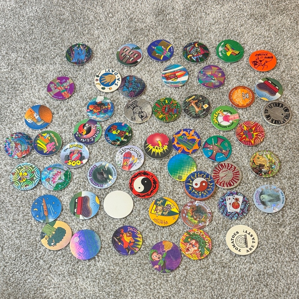 Colorful Vintage Pogs Collection